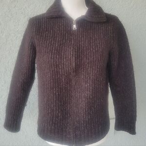 Banana Republic 100% Extrafine Italian Merino Wool Zip-Up Sweater